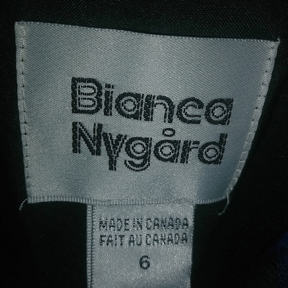 Bianca Nygard 6 Wool Blend Black Blue Plaid Blazer Coat - Picture 8 of 10